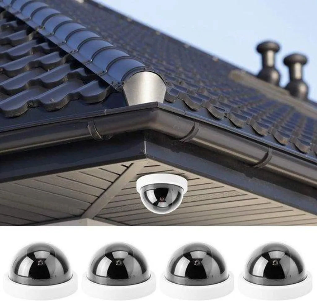 Caméra de surveillance dôme factice avec LED rouges intérieur extérieur