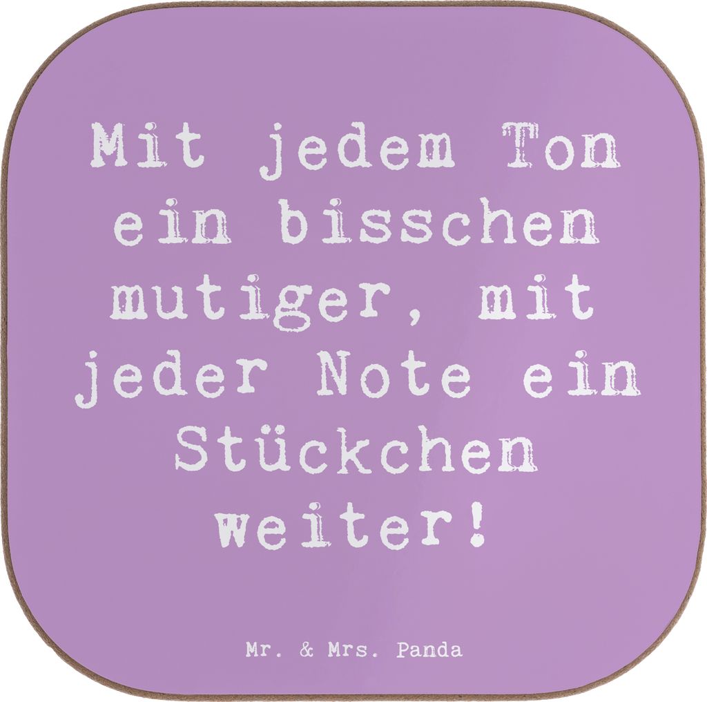 Mr. & Mrs. Panda Tischschoner Spruch Ein neues Musikinstrument lernen - Lavendeltraum - Geschenk, Trost, Herausforderung, Zuversicht, Tassenunterse...