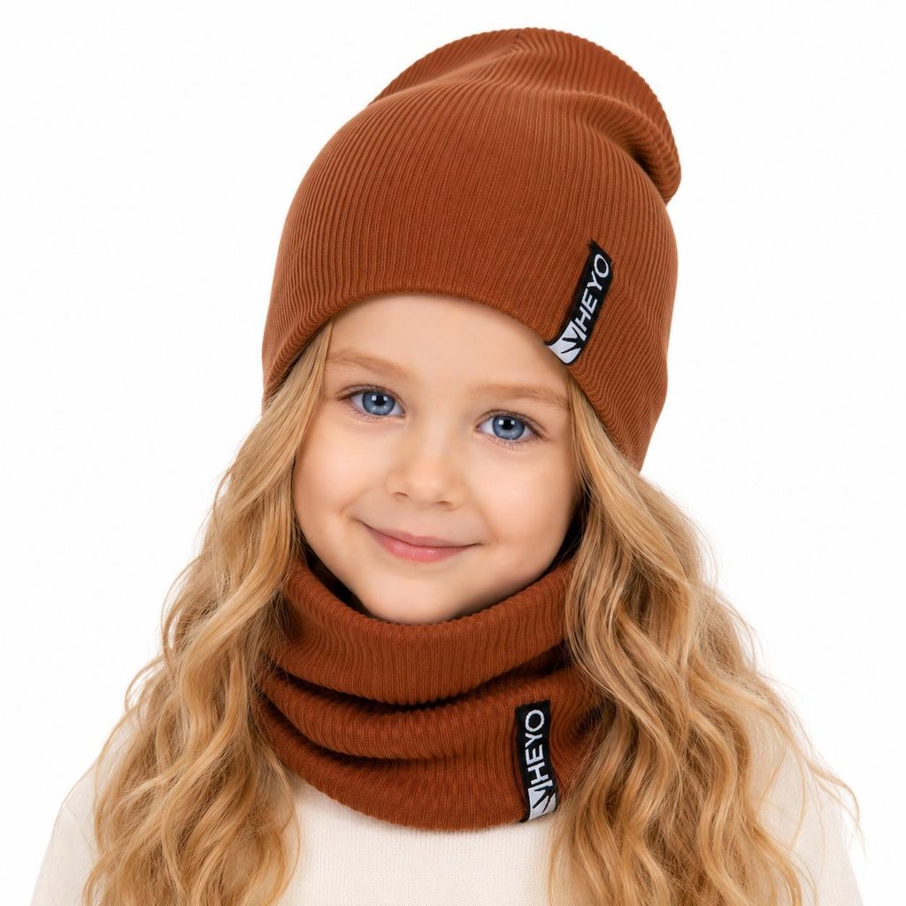 HEYO Kinder Beanie Mütze und Schlauchschal Set aus Produktbild 