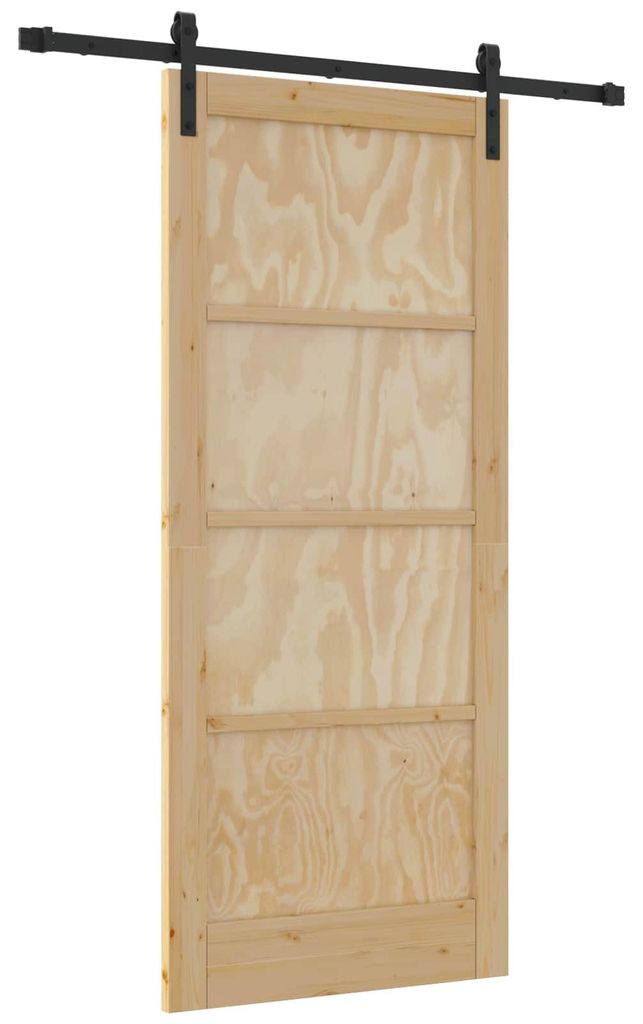 vidaXL Schiebetür Natur 86 x 198,5 cm Massives Kiefernholz