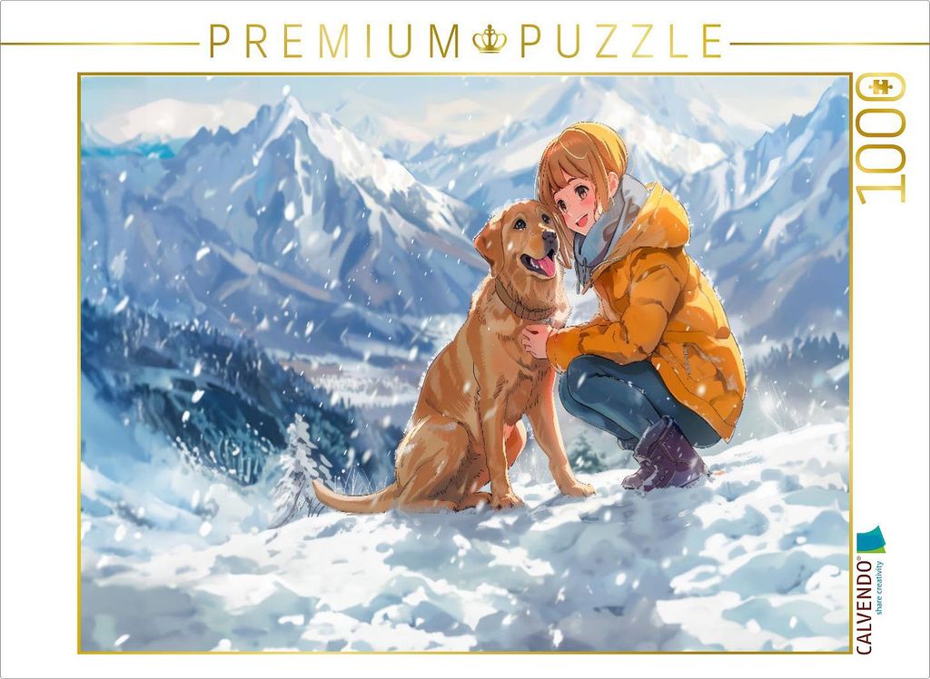 CALVENDO Puzzle Anime-Mädchen auf einer Winterwanderung in Produktbild 