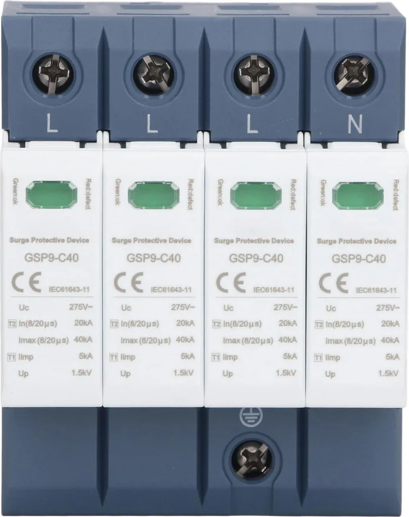 Parafoudre 40KA 4P SPD Dispositif Protection Surtension Rail DIN 275V AC