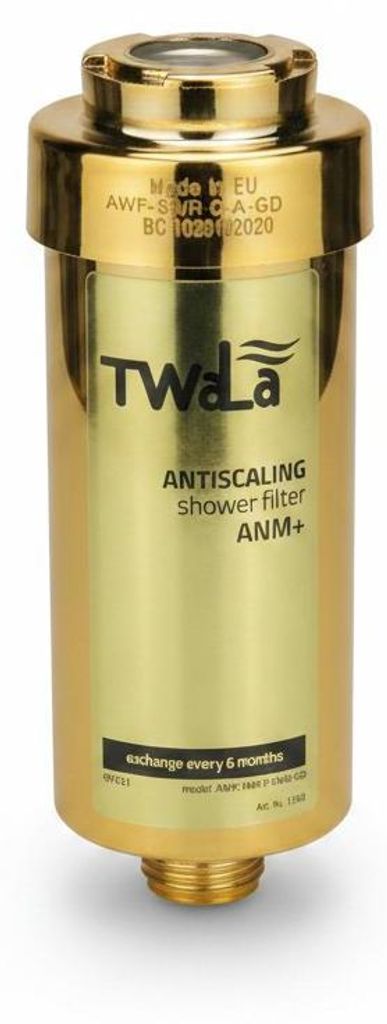 TWaLa Duschfilter Gold Wasserfilter gegen Kalk/Chlor Shower filter AWF-SWR-P-ANM-GD
