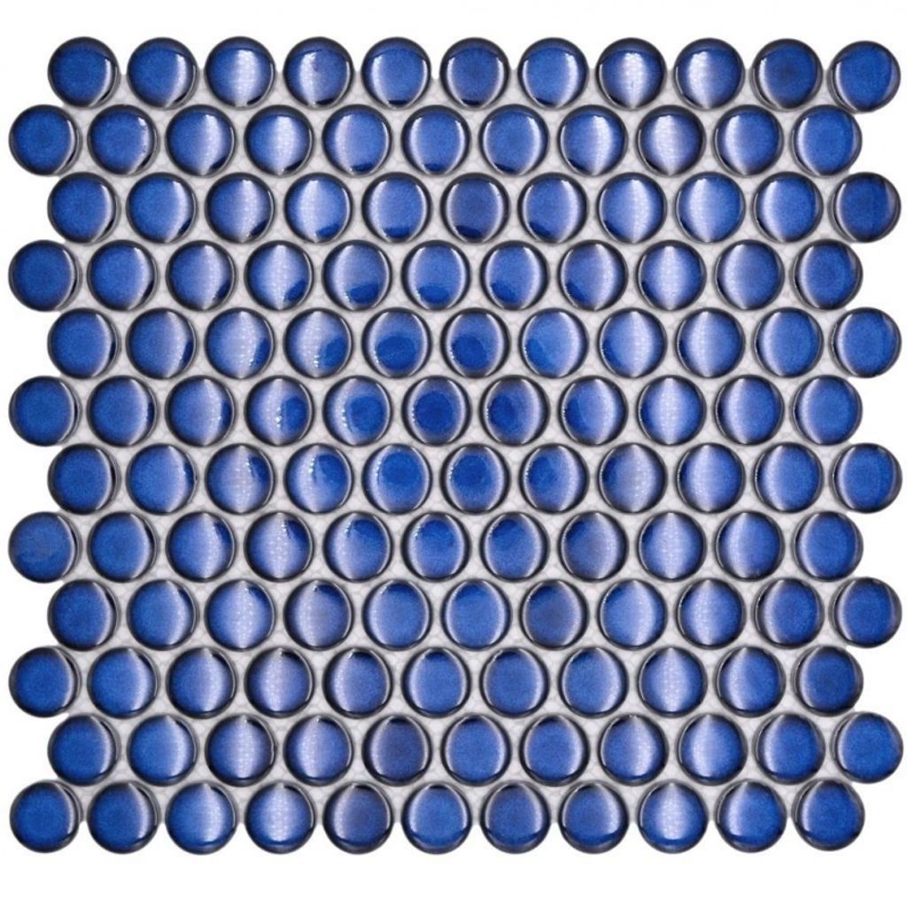 Keramikmosaik kobaltblau glänzend Rundoptik Mosaikfliese Küchenwand Fliesenspiegel Bad Duschwand MOS10-0405GR_f