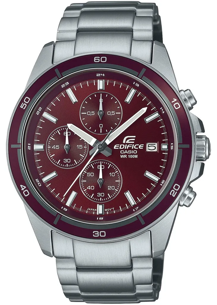 Montre Casio EFR-526D-5CVUEF Etanche 100m avec Cadran Argenté et Dateur