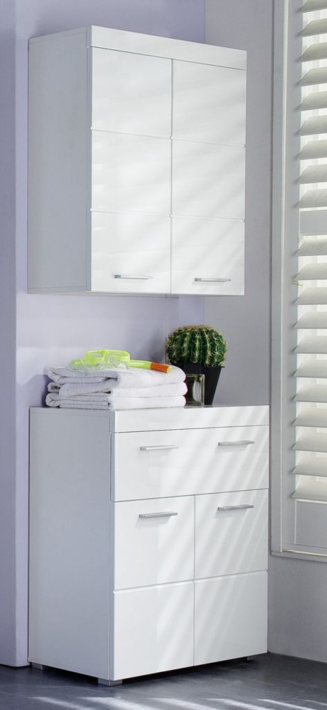 Badmöbel Set ALTENA-19 in Weiß Hochglanz, B/H/T: ca. 73/200/31 cm