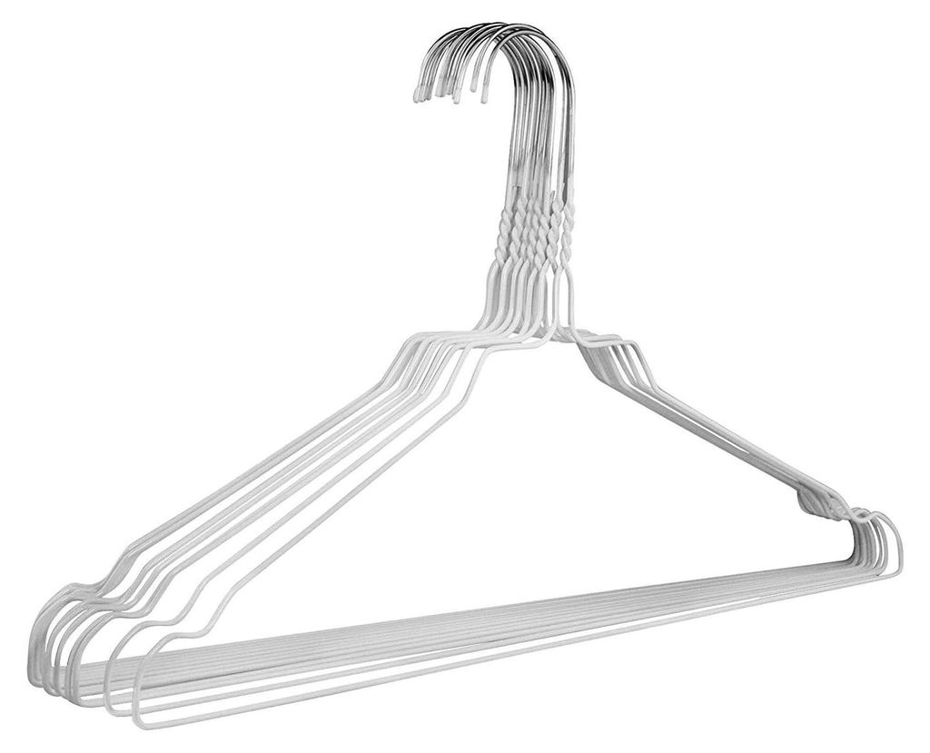 Drahtbügel 50 Stück Kleiderbügel aus Metall Weiß, platzsparend, 40 cm