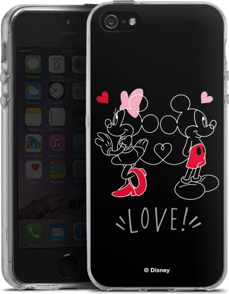 DeinDesign Handyhülle für Apple iPhone SE (2016-2019) Silikon Hülle Case Smartphone Schutzhülle Disney Liebe Mickey & Minnie Mouse