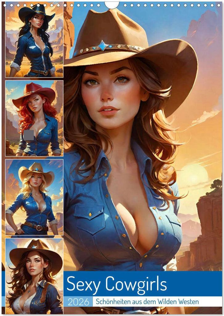 Sexy Cowgirls. Schönheiten aus dem Wilden Westen (Wandkalender 2026 DIN A3 hoch), CALVENDO Monatskalender