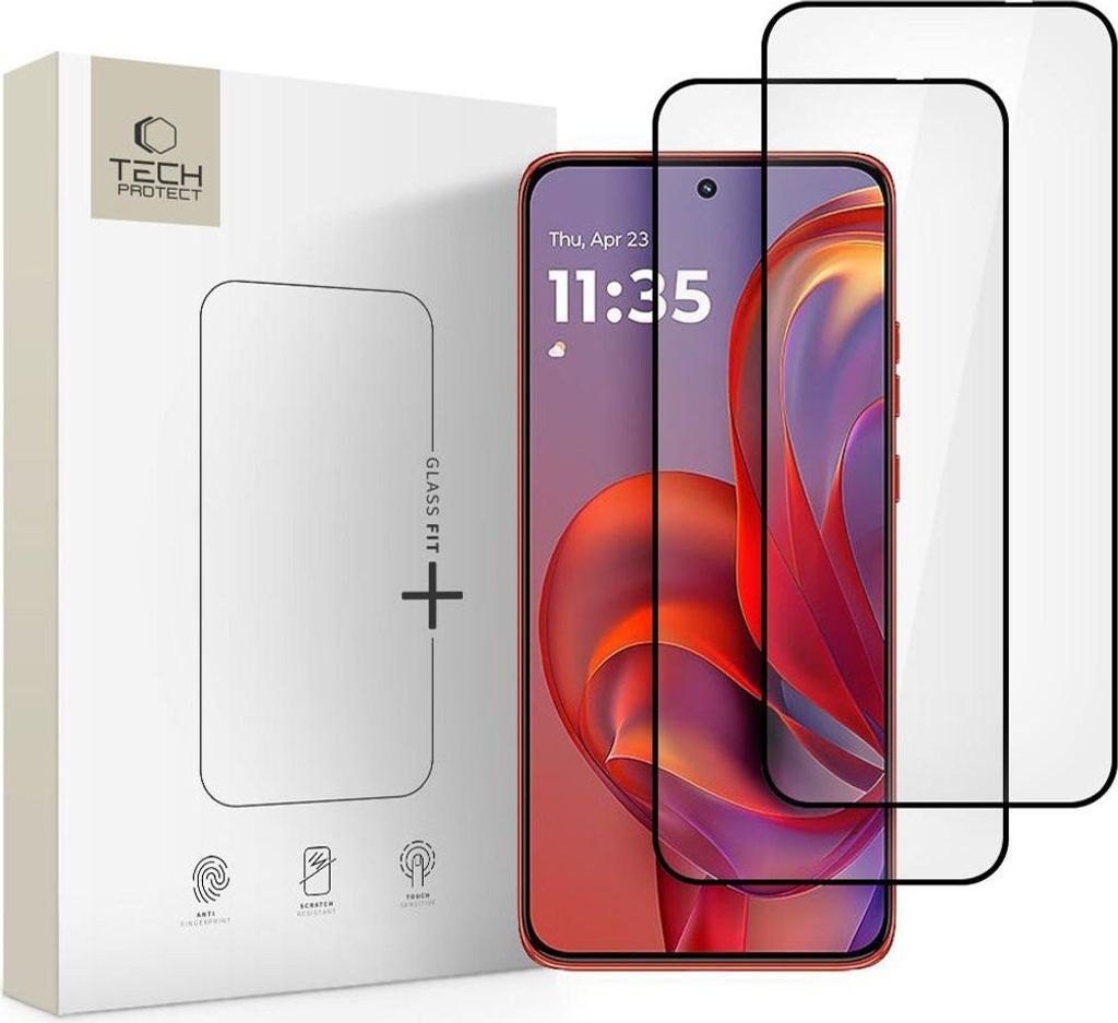 Tech-Protect Glas Fit+ 2er-Pack für Motorola Edge 50 Neo / 60 Neo - Schwarz