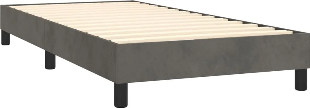 Lit boxspring velours gris foncé 90x190 éclairage LED et matelas chic - 4