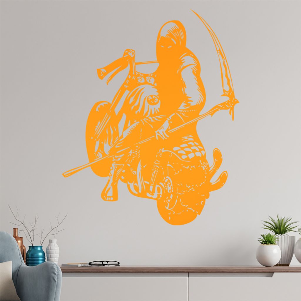Biker - der Tod Wandtattoo in 6 Größen - Wandaufkleber Wall Sticker - Dekoration, Küche, Wohnzimmer, Schlafzimmer, Badezimmer