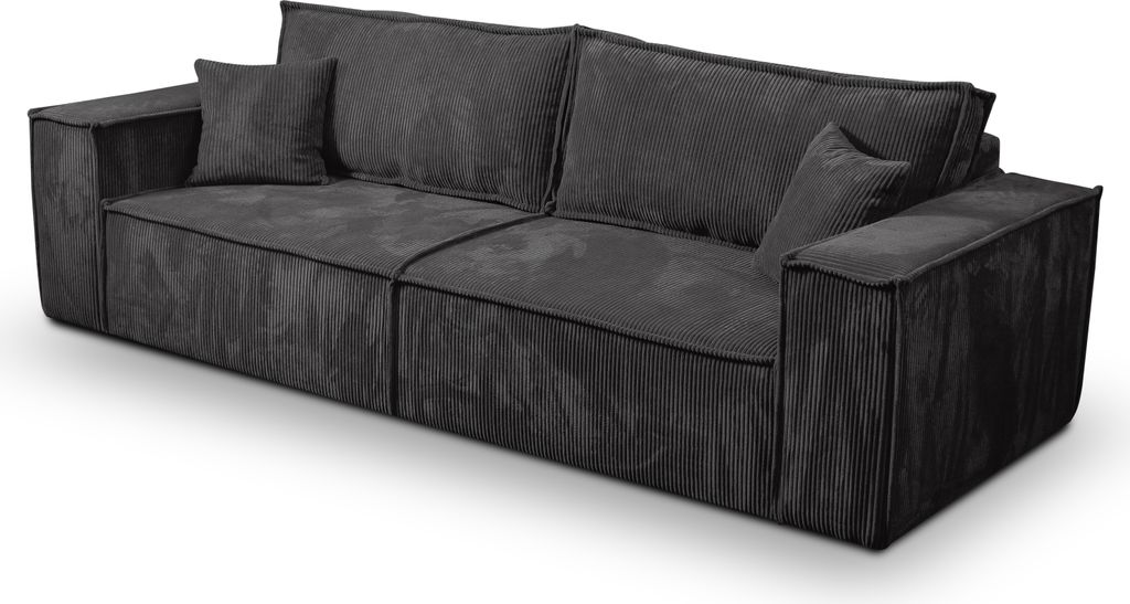 KEF Sofa Porto 255x85x105 cm – Ausziehbares Sofa – Mit Schlaffunktion – Liegefläche 155x200 cm – Wohnzimmermöbel – Mit Bettkasten - Pos...