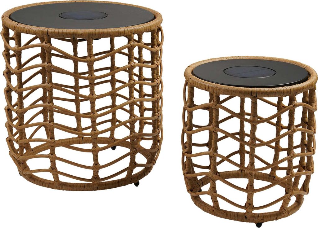 Set Aus 2 Solar Couchtischen NERITA d45cm Produktbild 