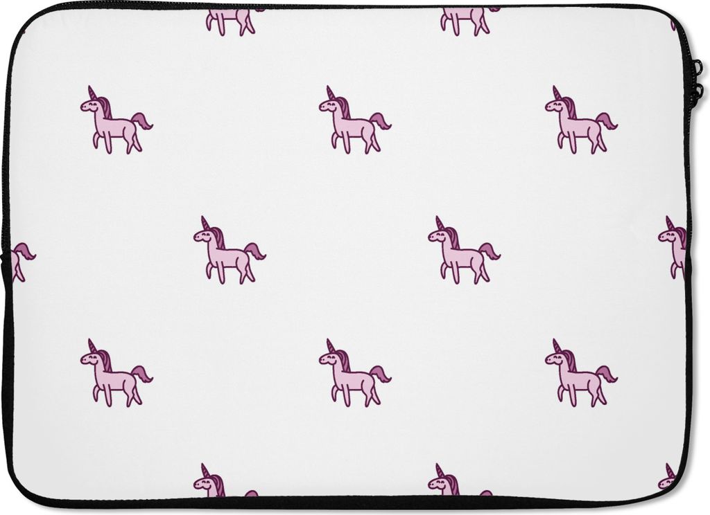 MuchoWow Laptop Hülle 14 ZollMädchen - Einhorn - Rosa - Muster - Mädchen - Kind - Kinder Laptoptasche - Laptoptasche - Stoßsicher - Schutzhaube