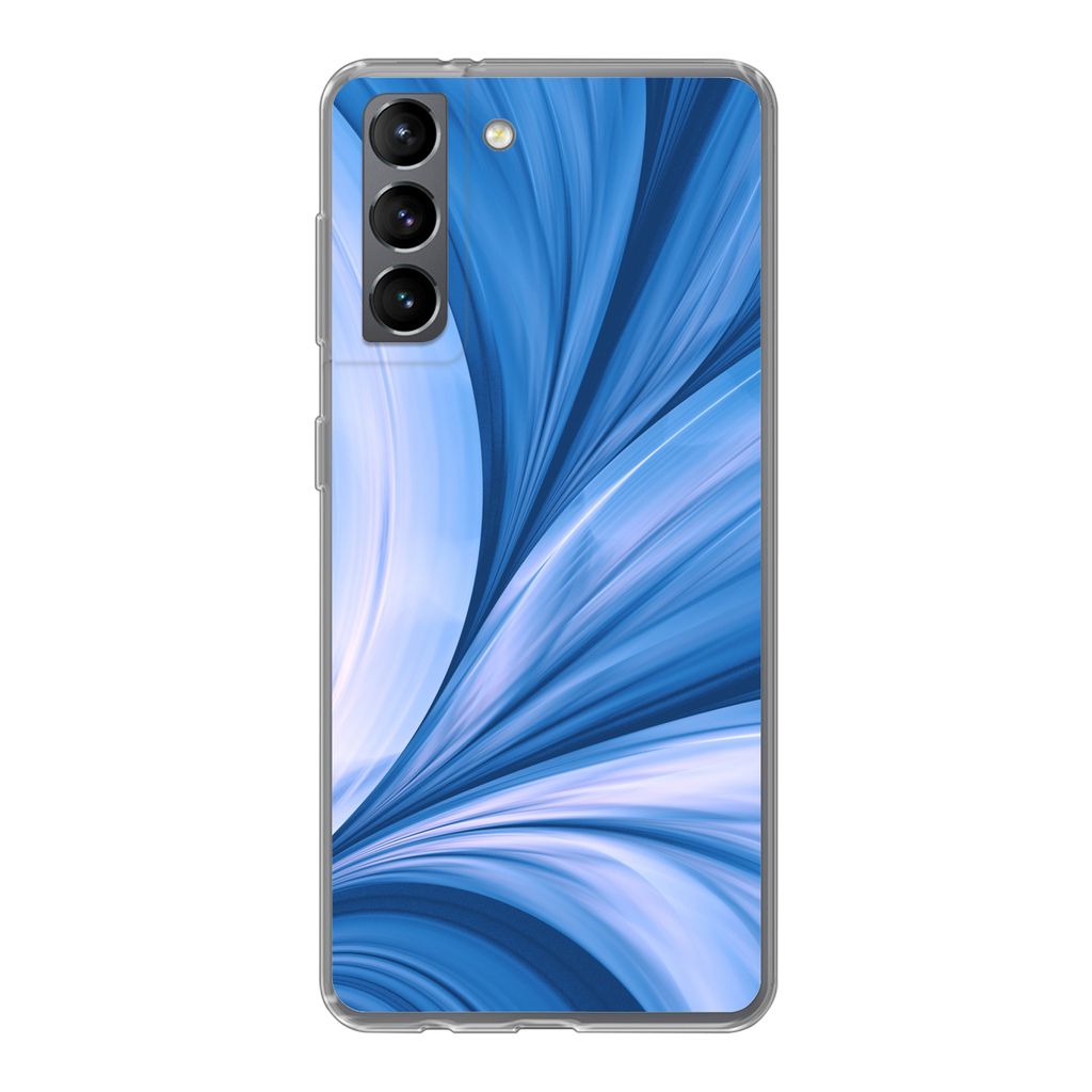 MuchoWow Handyhülle Schutzhülle Hülle für Samsung Galaxy S21 Blau - Abstrakt - Design Silikon Softcase Handy Hülle - Softcase