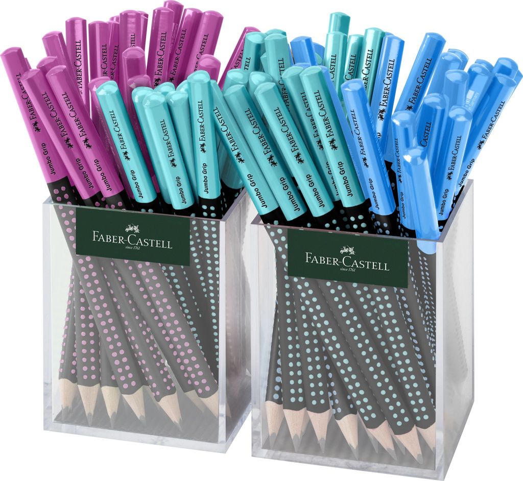 FABER-CASTELL Bleistift Jumbo GRIP TWO TONE im Köcher