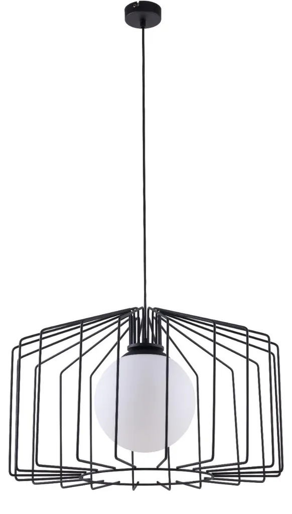 Suspension design pour salle à manger RAMOS métal noir blanc 1xE27 60W
