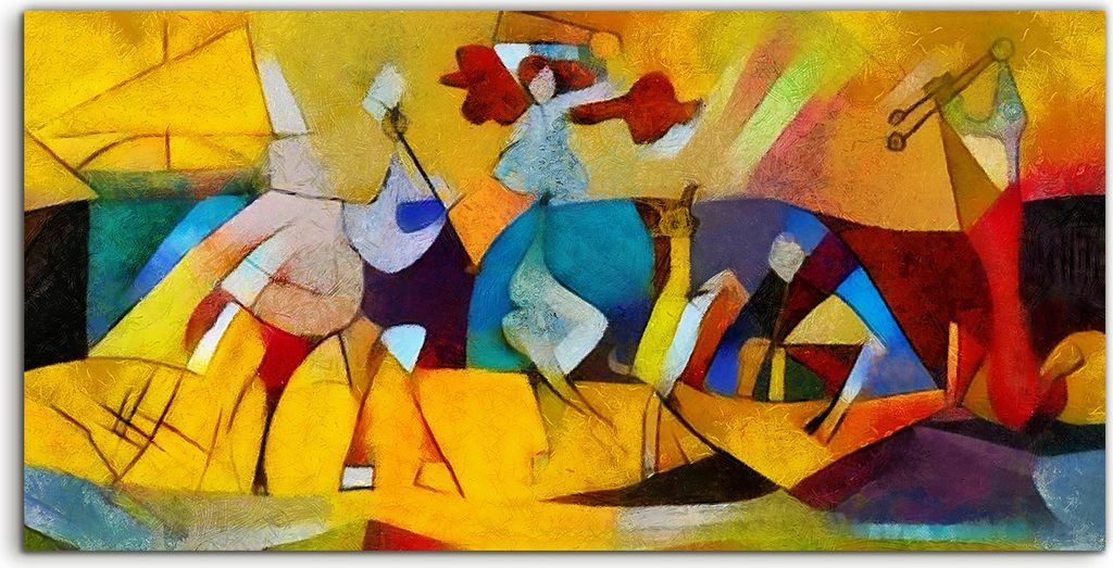 Coloray Canvas 100x50 Wandbild Leinwand Bilder Abstrakte alternative Gemälde Picasso