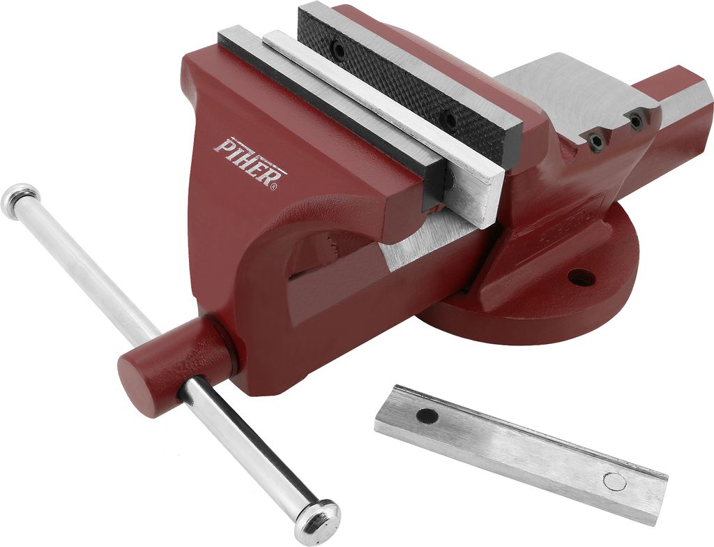 Piher Schraubstock mit Vierkant-Führung | Rohrspannbacken 150 mm Typ 55250