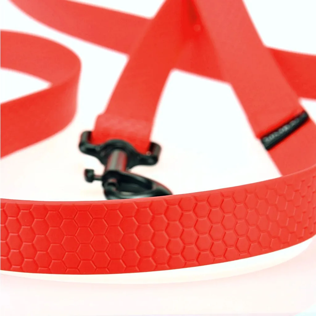 Guinzaglio Impermeabile Rosso 5m con Moschettone Twistlock per Cani Grandi - 3