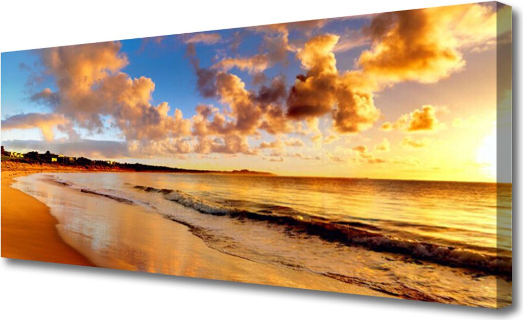 Tulup Leinwand-Bilder 125x50 Wandbild Canvas Kunstdruck Meer Strand Landschaft