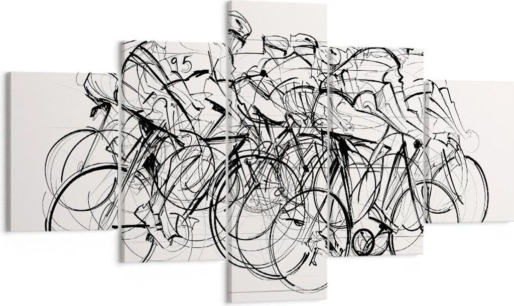 Bild auf Leinwand - Leinwandbild - Fahrrad Rennen Rad - 125x70cm - Wand Bild - Wanddeko - Leinwanddruck - Bilder - Kunstdruck - Wanddekoration - Le...