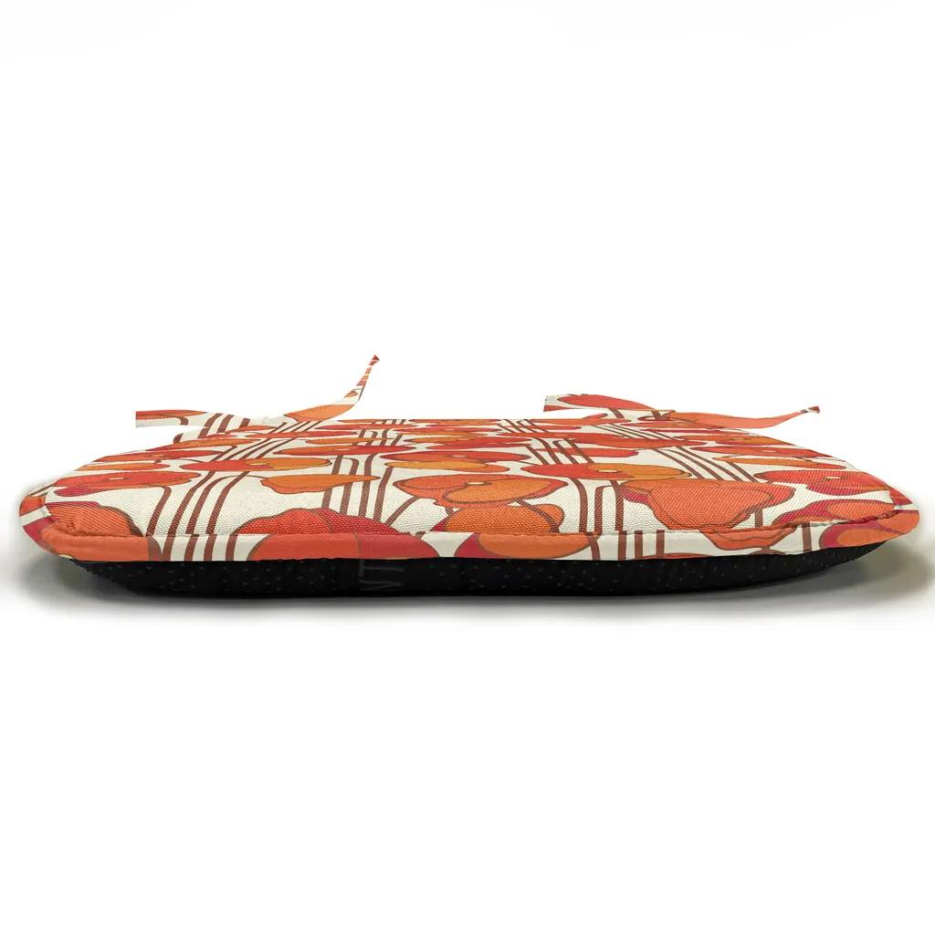 Coussin de Chaise Imperméable à Fleurs Rétro avec Attaches - Lot de 4