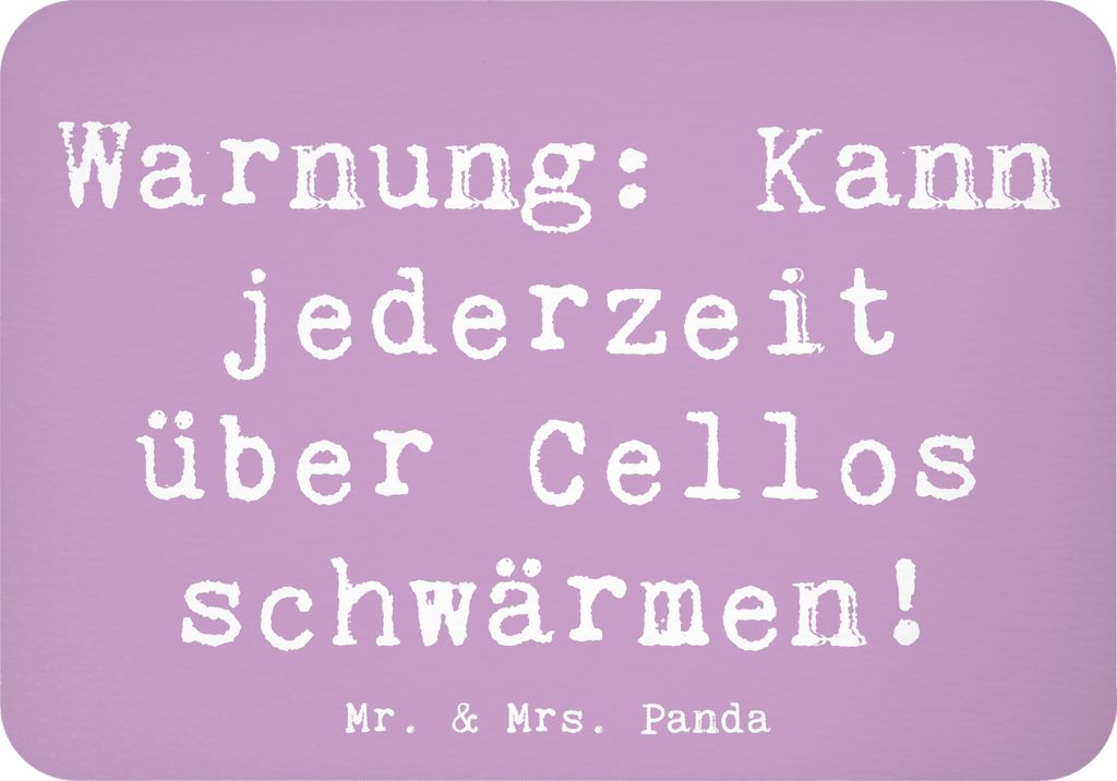 Mr. & Mrs. Panda magnet Spruch Cello Schwärmerei - Lavendeltraum - Geschenk, Streichinstrument, Instrument, Musikinstrument, haftmagnet, Dekomagne...