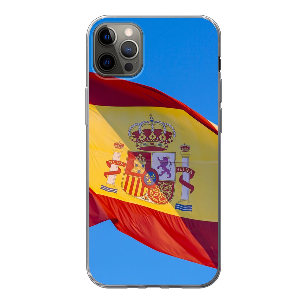 MuchoWow Handyhülle Schutzhülle Hülle für iPhone 12 Pro Max Die Nationalflagge von Spanien Silikon Softcase Handy Hülle - Hartschale