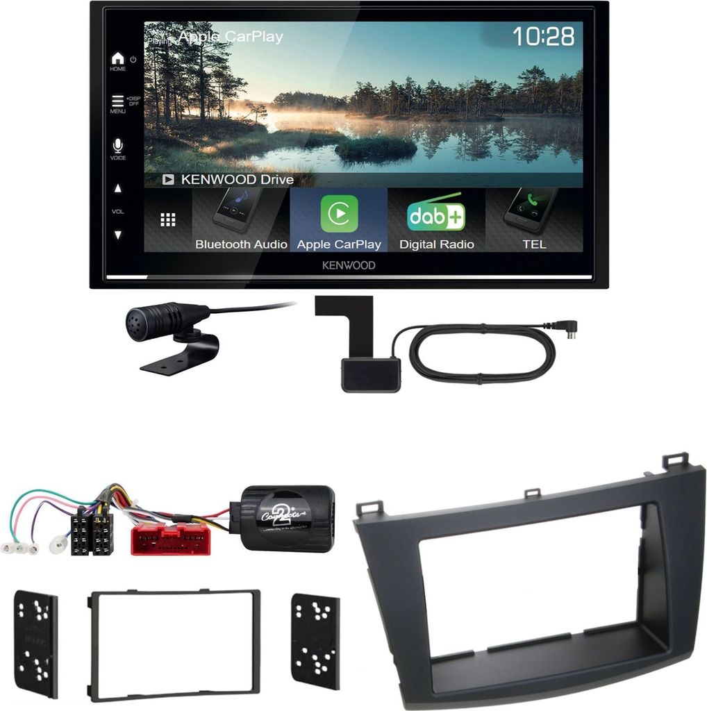 Kenwood DMX7722DABS Android Auto CarPlay Bluetooth Einbauset für Mazda 3 BL
