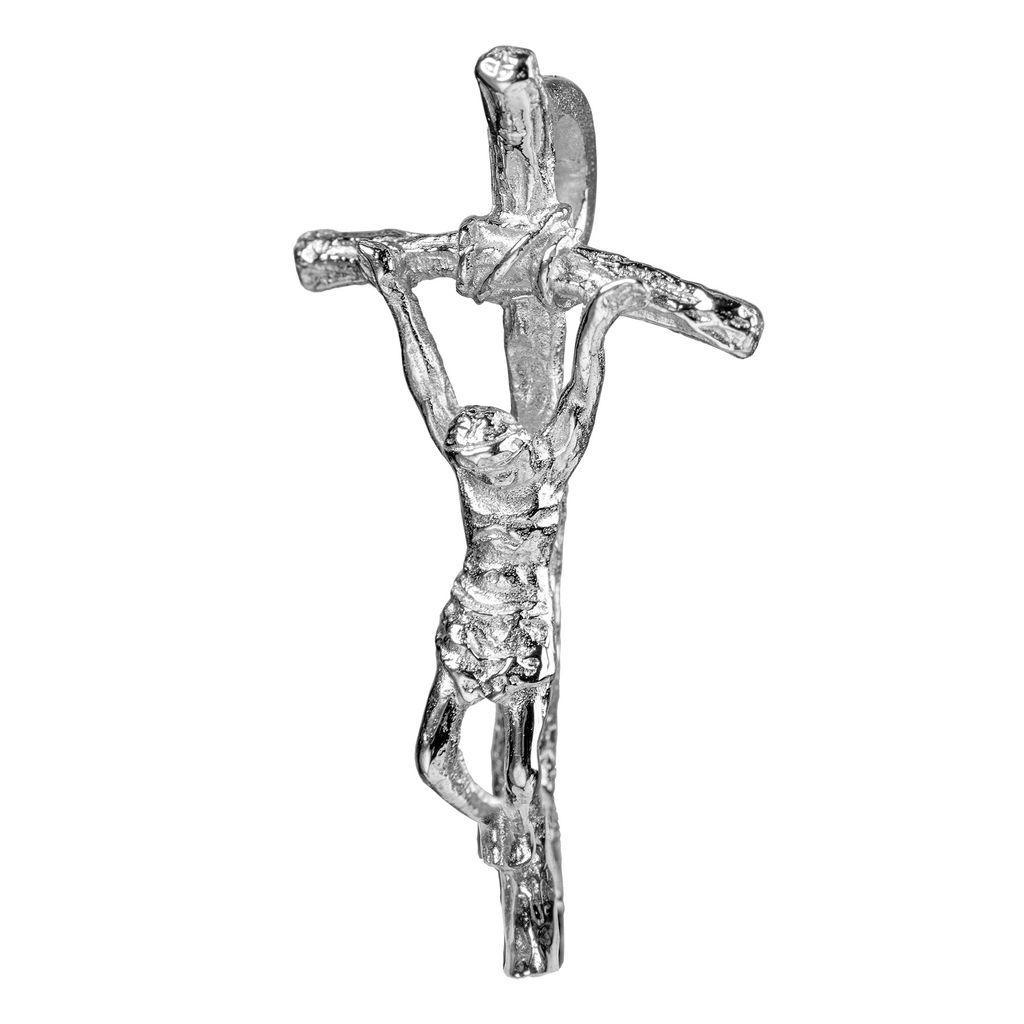 925 Sterlingsilber Massiv Original Kreuz Jesus Anhänger Schlicht Brandneu