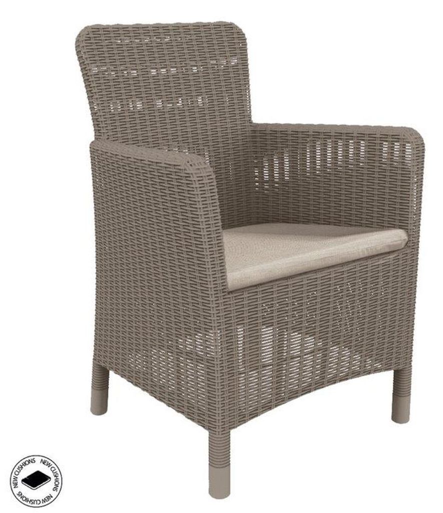 Allibert rieten fauteuil Trenton, inclusief kussen, kleur Productafbeelding 