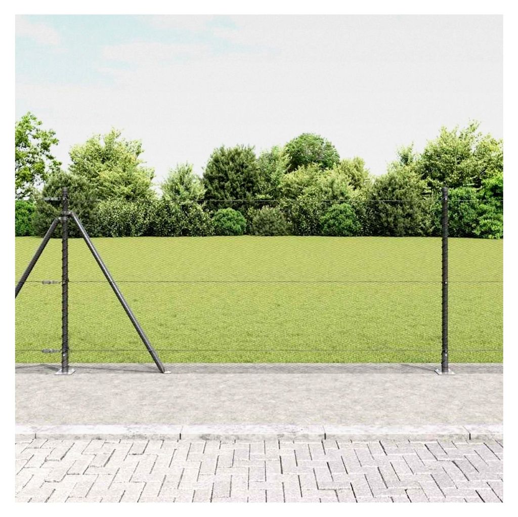 Zaunpfosten Grau 100 x 0,8 m (13 mm Maschenweite) Stahl und PVC für Gartenzaun, Hundezaun, Weidezaun und Hühnerzaun