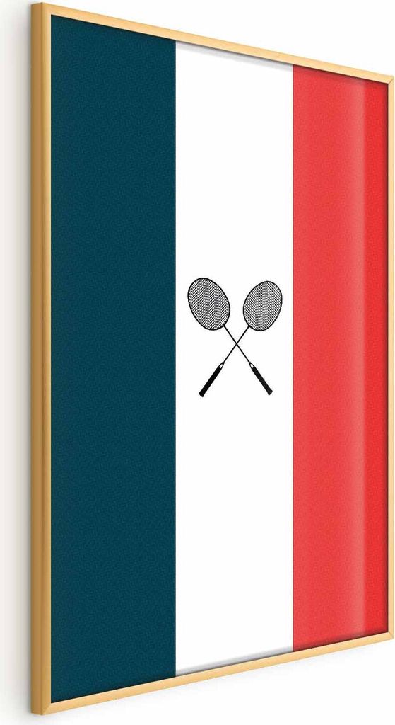 Posterpapier Poster - French Flags and Black Badminton Rackets 21x30 cm Abstrakt i-C-10076-ao-a