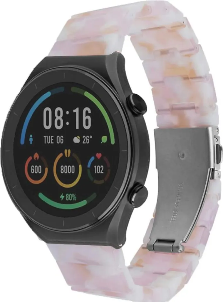 Cinturino Resina Rosa Perlato 20mm per Smartwatch - Look Chic e Femminile