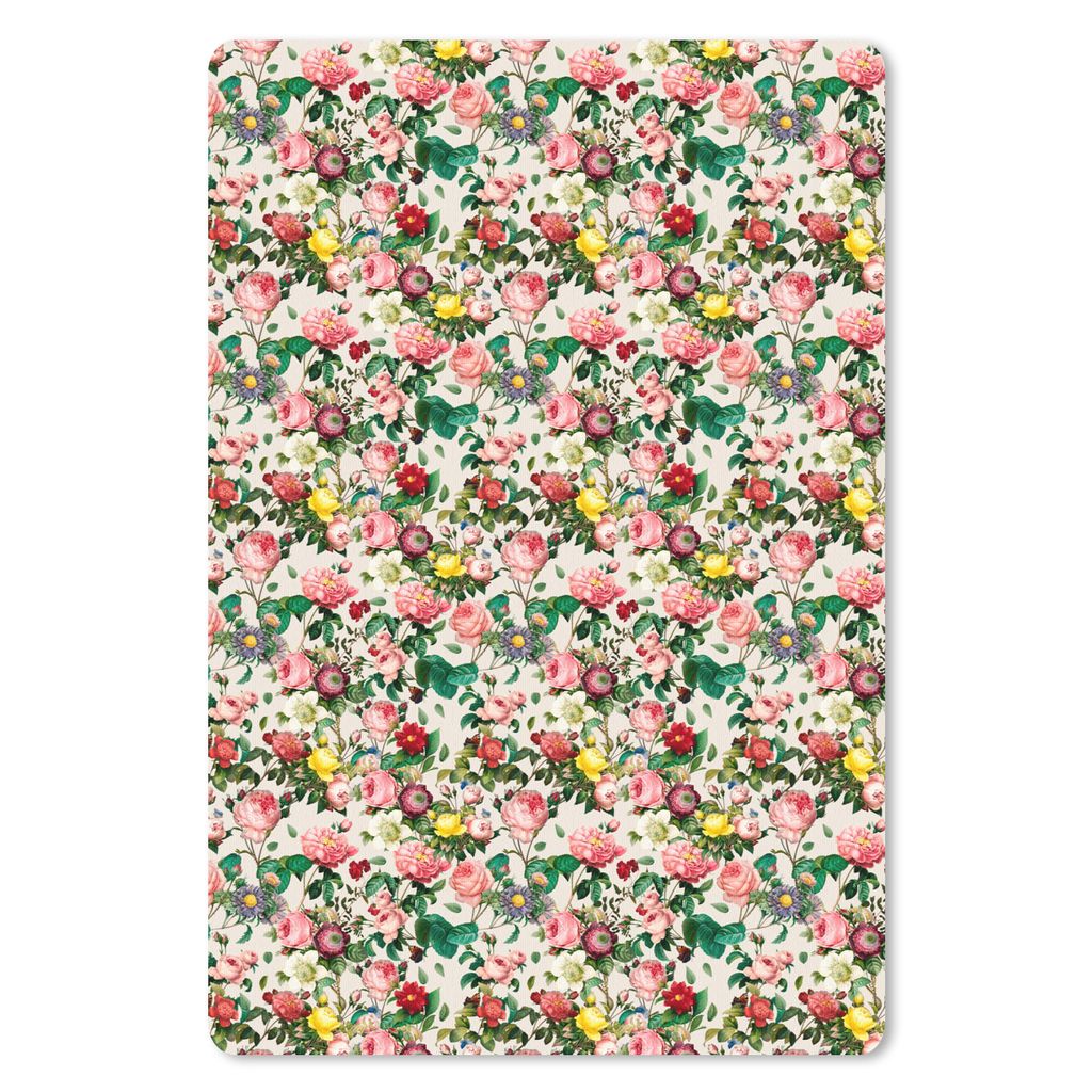 MuchoWow Mauspad Mousepad Blumen - Collage - Farben 18x27 cm - Mousepads - Maus Mat - Pad - Mausunterlage