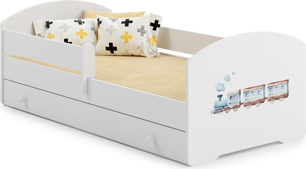 Letto per bambini LUK 140x70 con cassetto - Train Immagine del prodotto 
