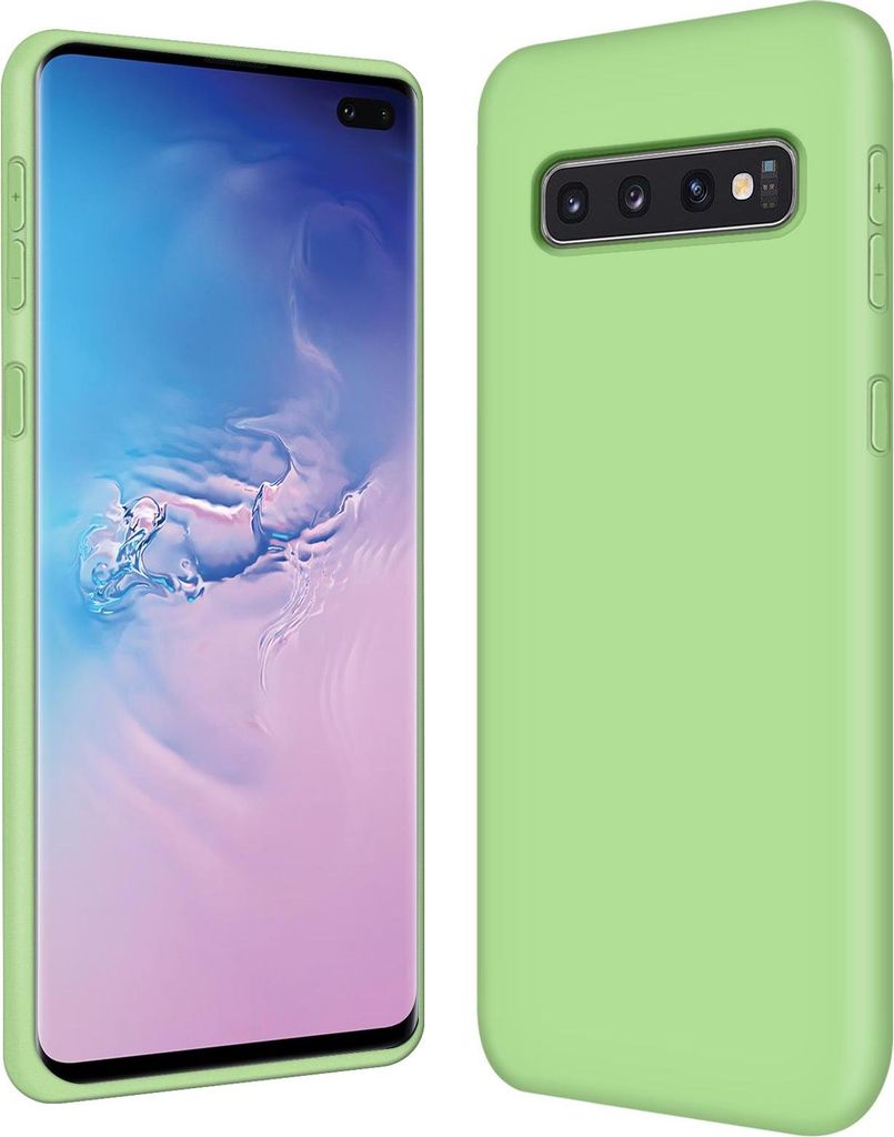 Hülle Samsung Galaxy S10+ Handy Schutz Cover Silikon Gel Case Handyhülle Tasche, grün