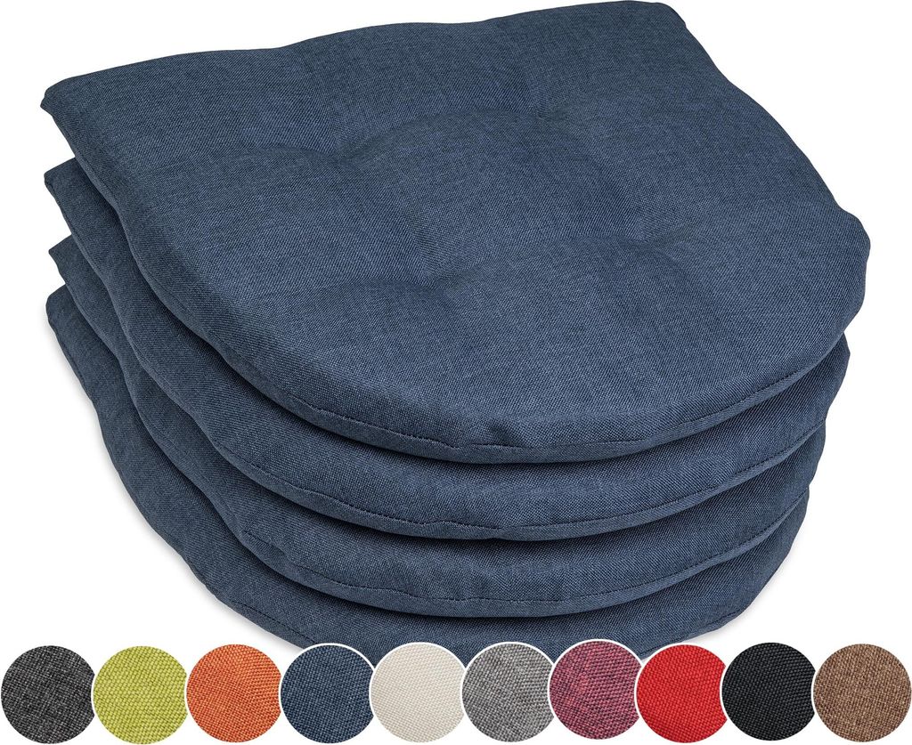 sunnypillow 4er Set Stuhlkissen 40x40 cm Polsterauflage 5cm Produktbild 
