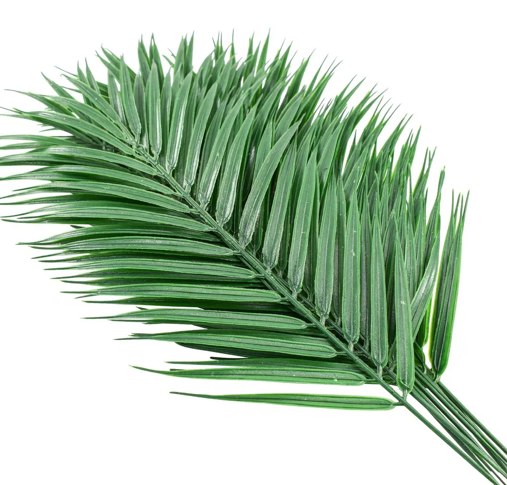 12 Feuilles de Palmier Artificielles Tropicales Vertes pour Décoration