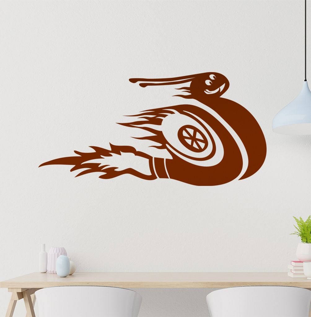 hauptsachebeklebt KIWISTAR Racing Schnecke Wurm - Speed Tuning Wandtattoo in 6 Größen - Wandaufkleber Wall Sticker - Dekoration, Küche, Wohnzimm...