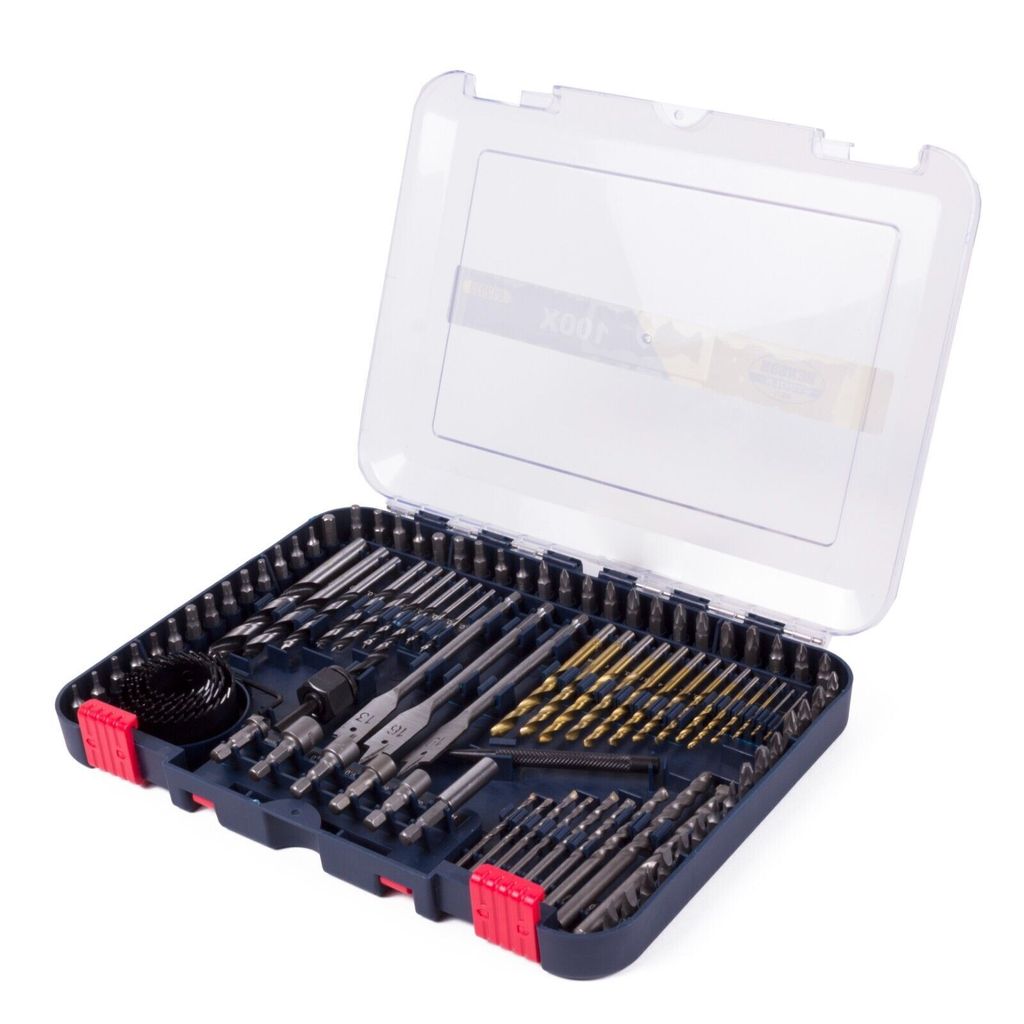 Bohrer Bitsatz 100 tlg mit Koffer Bohrersatz Bits Titan Bohrerset Werkzeug