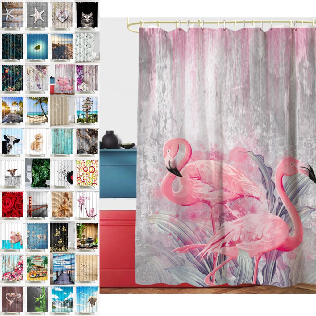 SANILO® Duschvorhang Flamingo 180 x 200 cm Produktbild 
