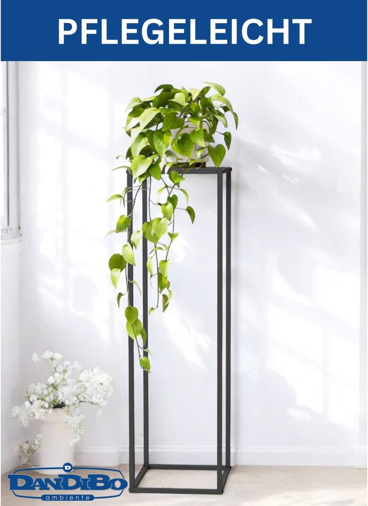 DanDiBo 96052 Sgabello Per Piante Con Vaso In Metallo - 45 Cm, Nero/Grigio, Portata 20 Kg - 4