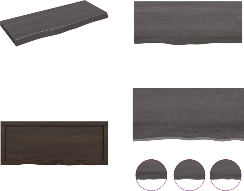 Offerta Mensola vidaXL Rovere Massiccio 100x40 cm Marrone Scuro