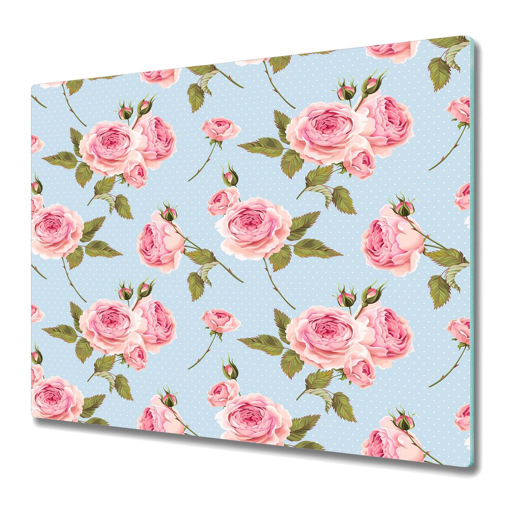 Küchenplatte - Schneidebrett Glas - Herdabdeckung - English Rose Green