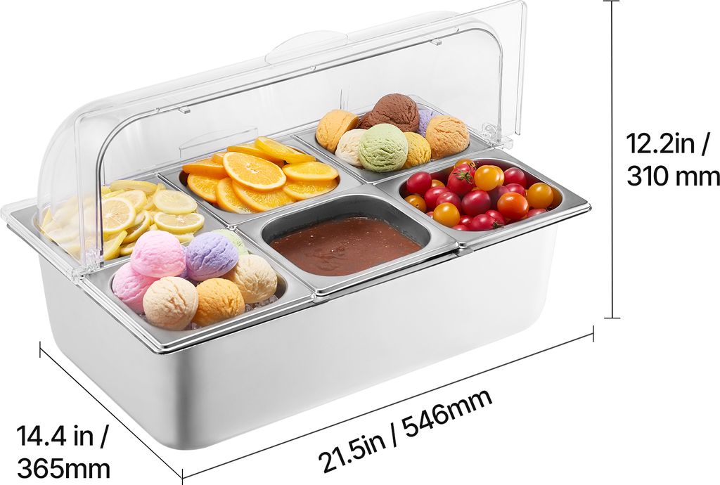 LACOR Vaschetta 1/3 in Acciaio Inox, 176 X 325 X 55 cm