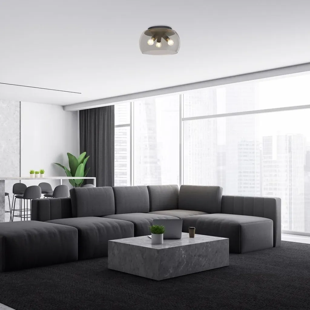 Plafonnier E27 3x40W Noir 3189 Ursula Rabalux - Éclairage Chic - 4