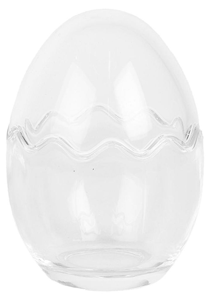 Clayre & Eef Bocal à provisions Oeuf Ø 8x12 cm Verre Image du produit 